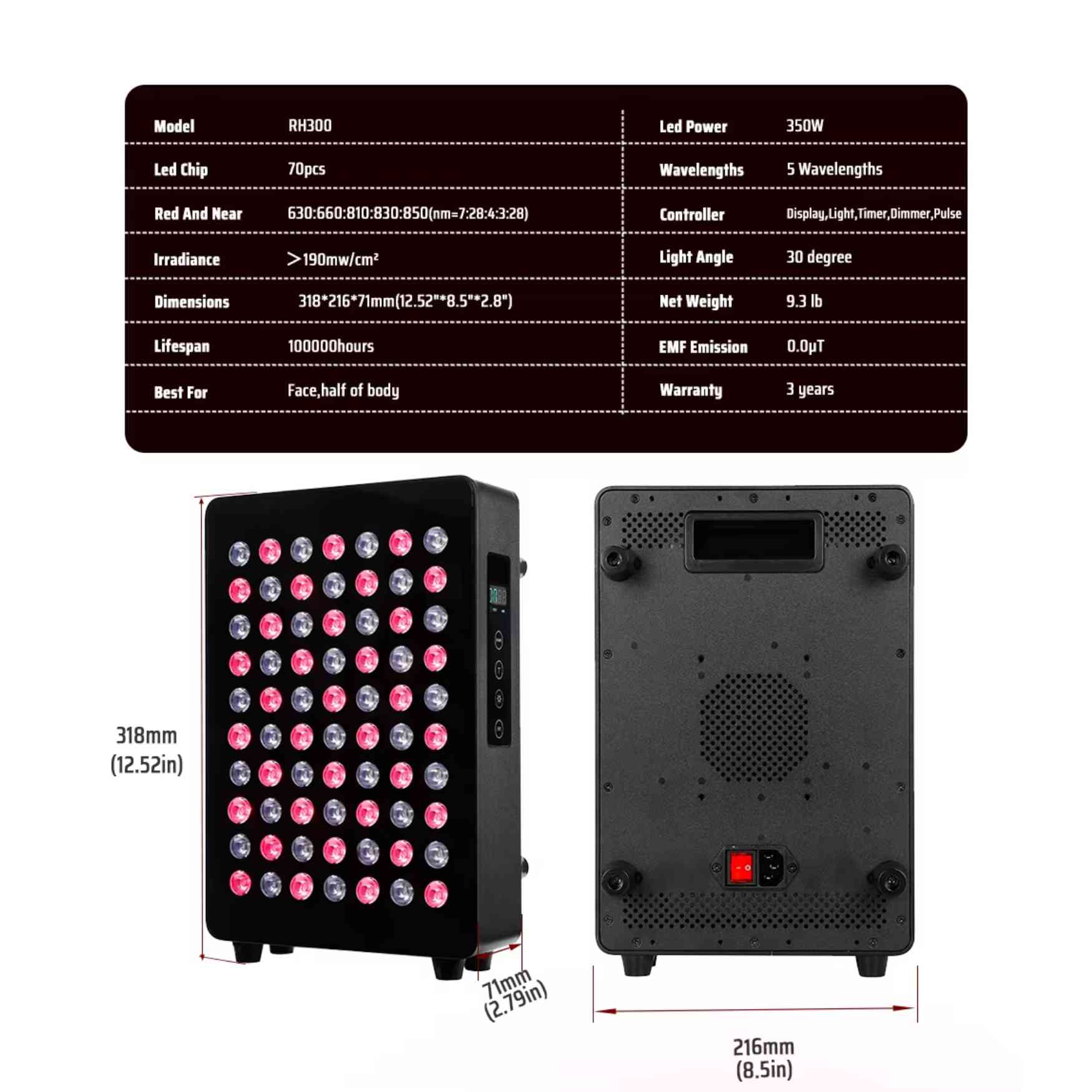 LED Red Light Therapy Mini Panel for Facial & Skin Care | 630nm–850nm Infrared Beauty Device | Valenluma