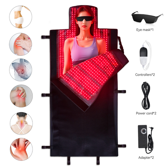 Full Body Wearable Infrared Light Therapy Blanket Collagen Production Medical-Grade TPU Red Light Therapy Mat for Full Body Pain Relief, 190x85 CM Dual Wavelength Infrared Red Light Blanket with 2570 LEDs for Home Use