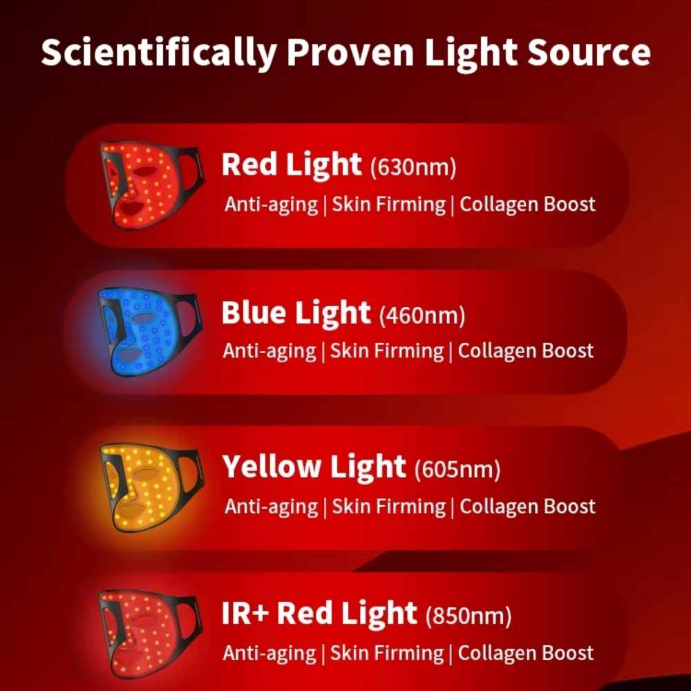 Valenluma Silicone LED Light Therapy Mask With Near Infrared Led Facial Mask  Mask Red Led Therapy Beauty Devices