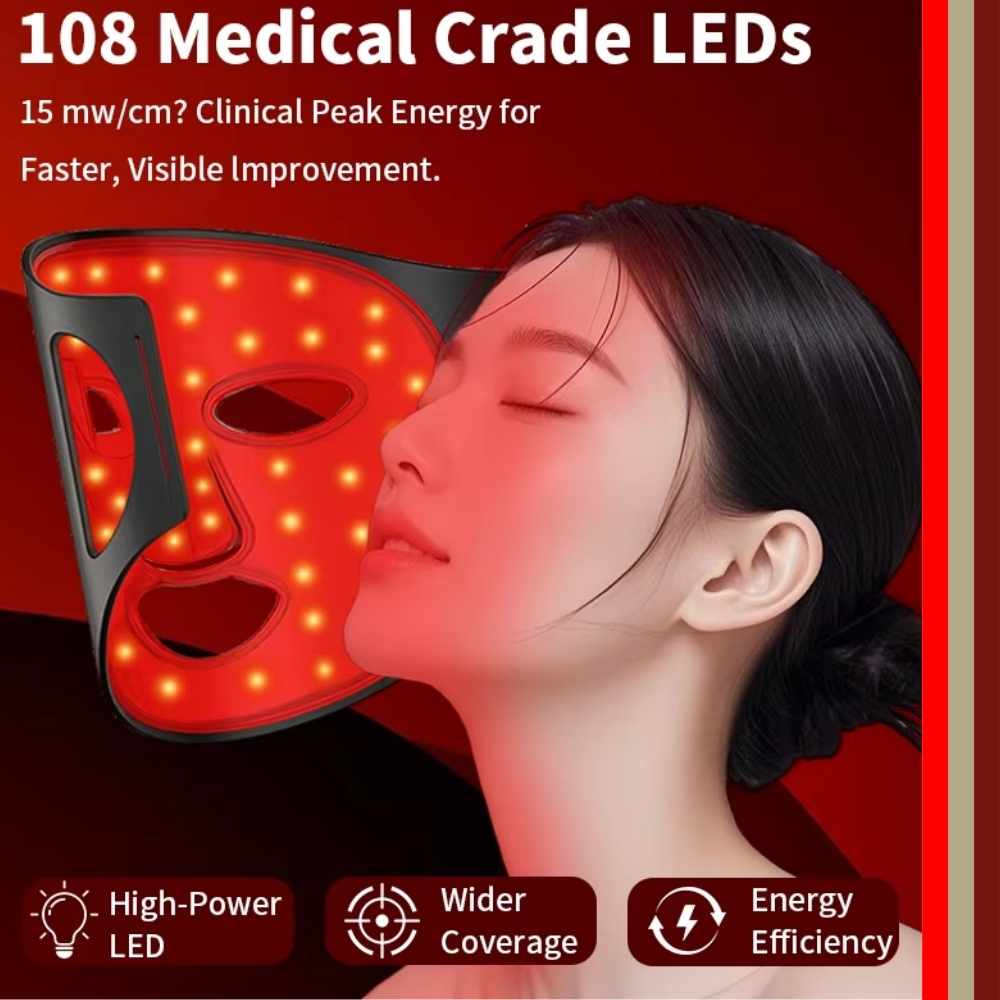 Valenluma Silicone LED Light Therapy Mask With Near Infrared Led Facial Mask  Mask Red Led Therapy Beauty Devices