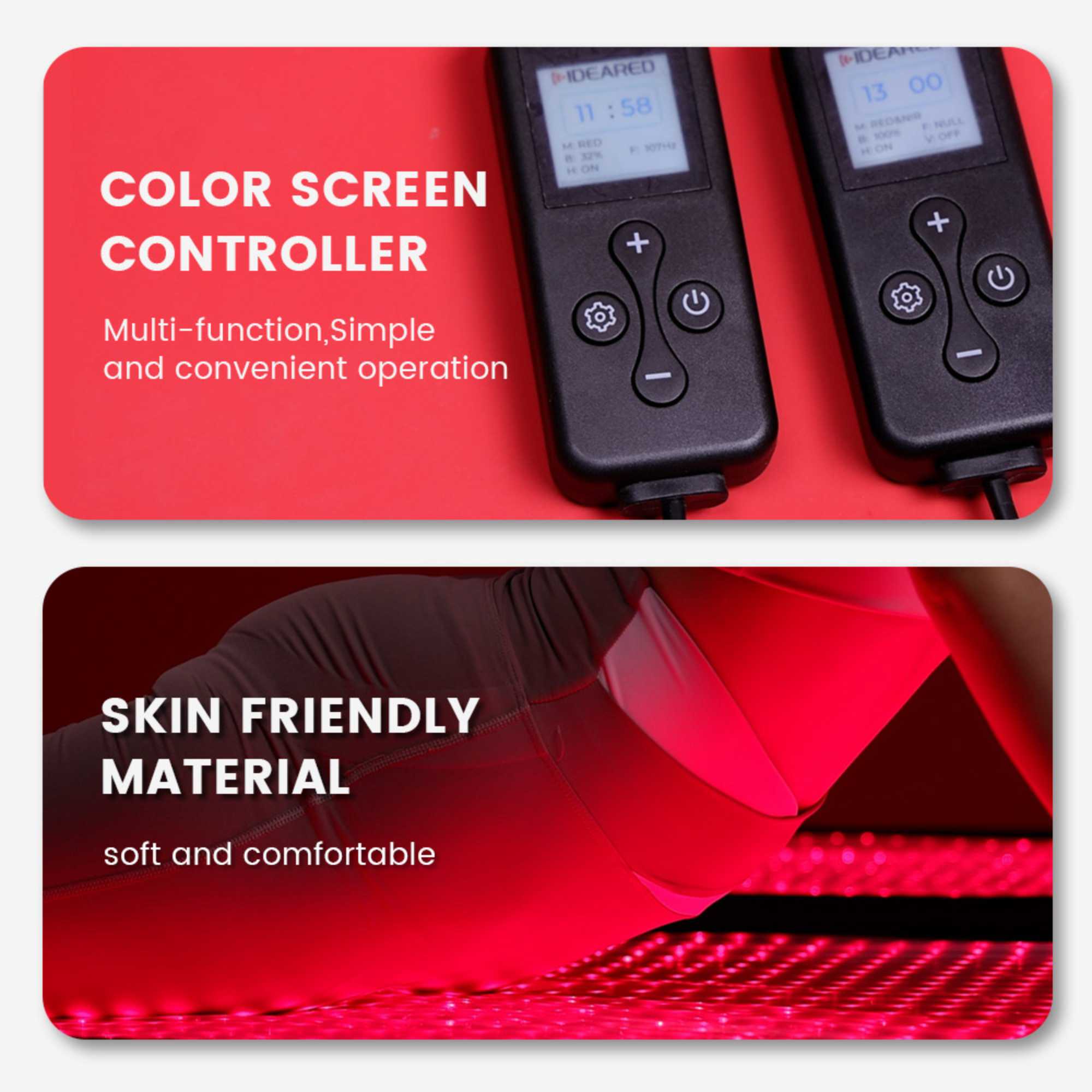 Valenluma Red Light Sleeping Bag Blanket Therapy U -Triple Chips 2480 Pcs 5050 smd led size 160x60 cm for Better Sleep