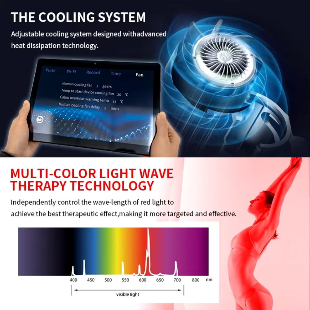 Valenluma Red Light Therapy Bed Full Body Led  with multi wavelength 660nm 850nm infrared light therapy