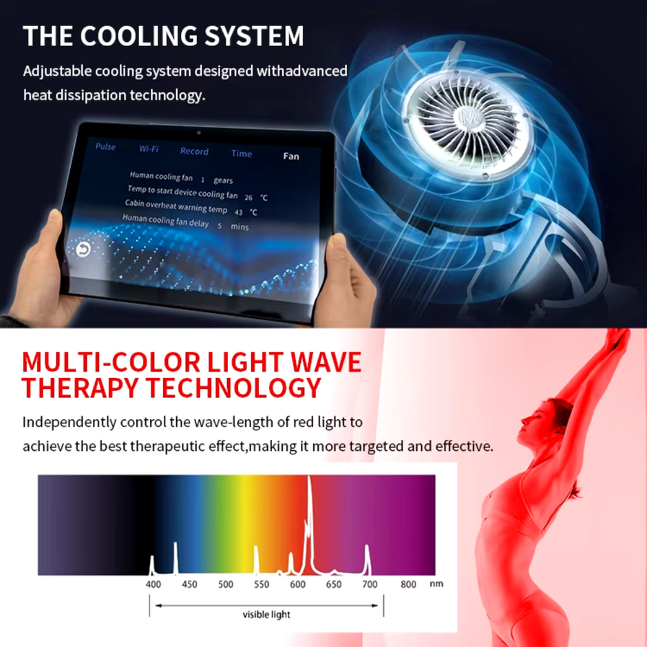 Valenluma Red Light Therapy Bed Full Body Led  with multi wavelength 660nm 850nm infrared light therapy