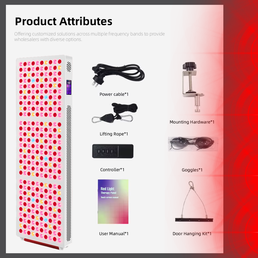 Valenluma Zenith Tero Series 1500W 7 Wavelength Full Body Red Light Therapy Panel with Stand  1500W Infrared Beauty & Recovery Light for Home, Clinic & Commercial Use