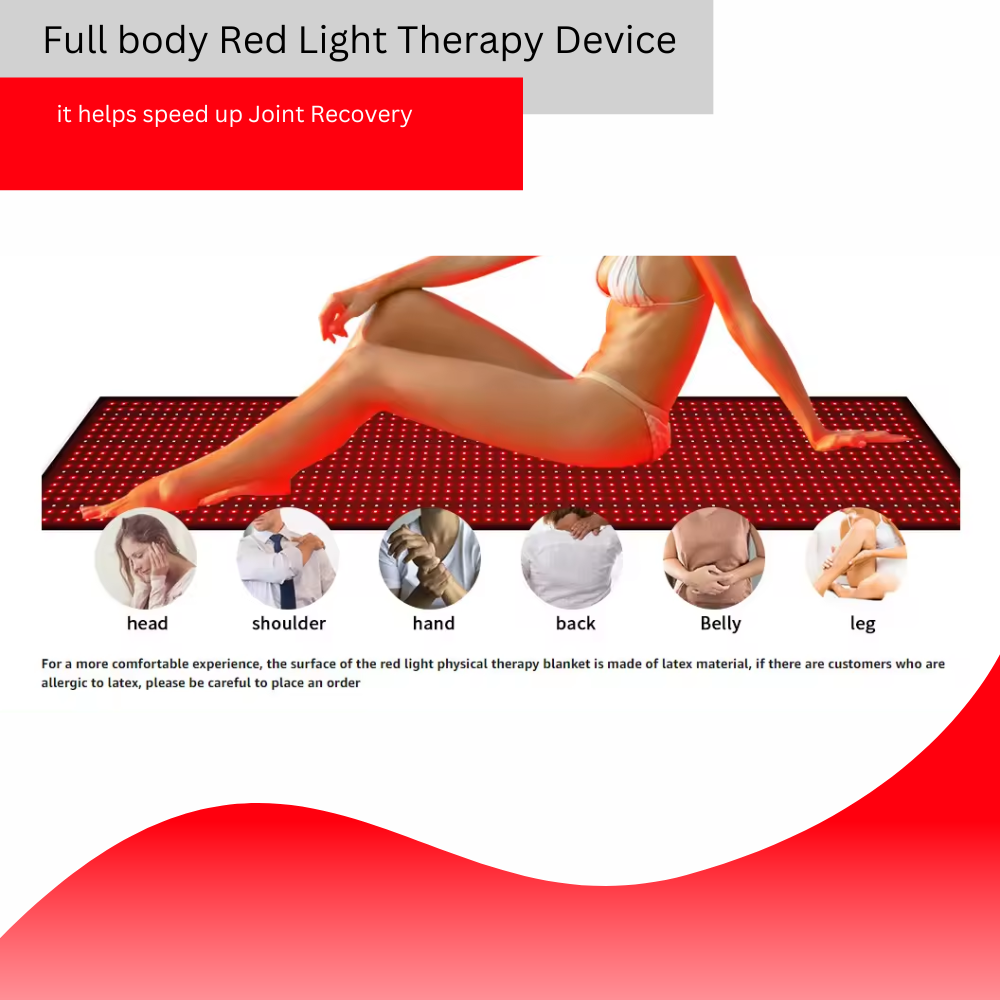 Higher Dose Red Light Mat Full Body LED 660nm Red Light Therapy Mat LED 3840 Pcs 1280pcs red light (660 nm) and 2560pcs invisible infrared lights Near Infrared Light Therapy Devices for Whole Full Body Pain Relief