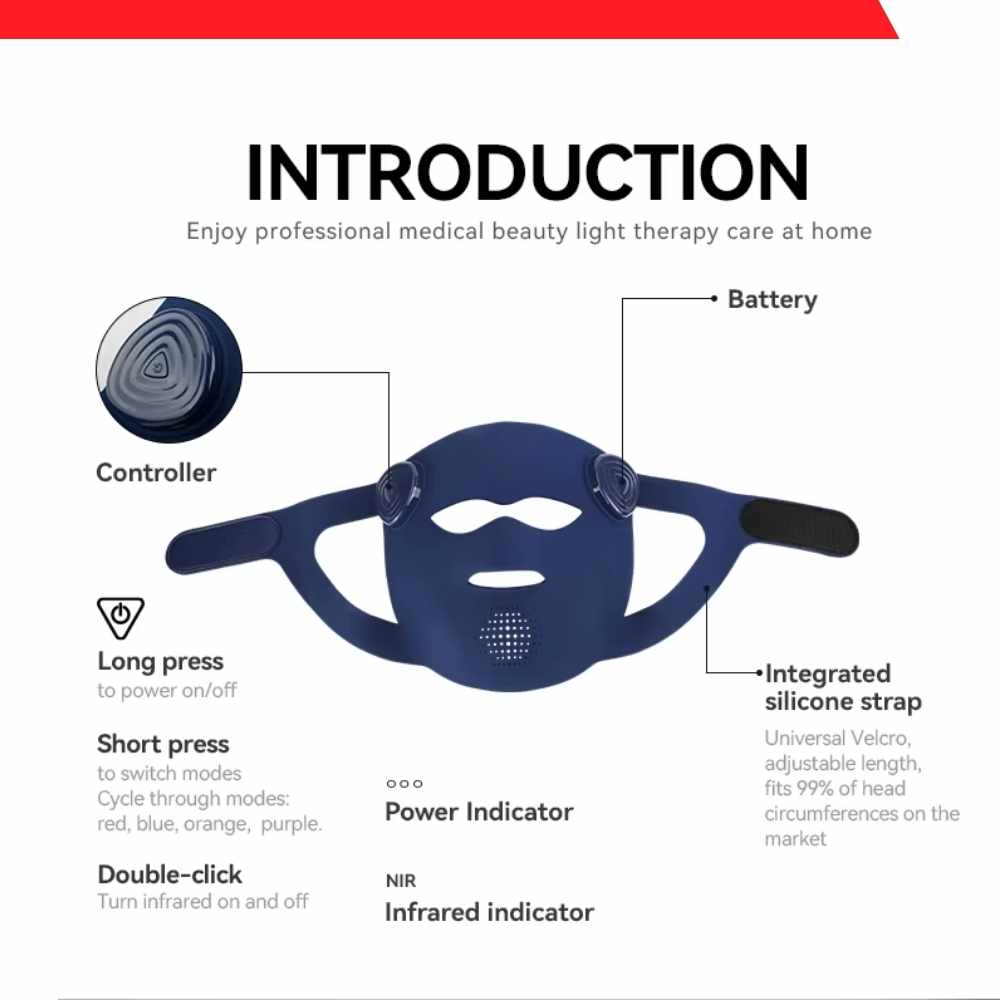 Valenluma 3D Laser Red Light Face Mask with AI Voice Control