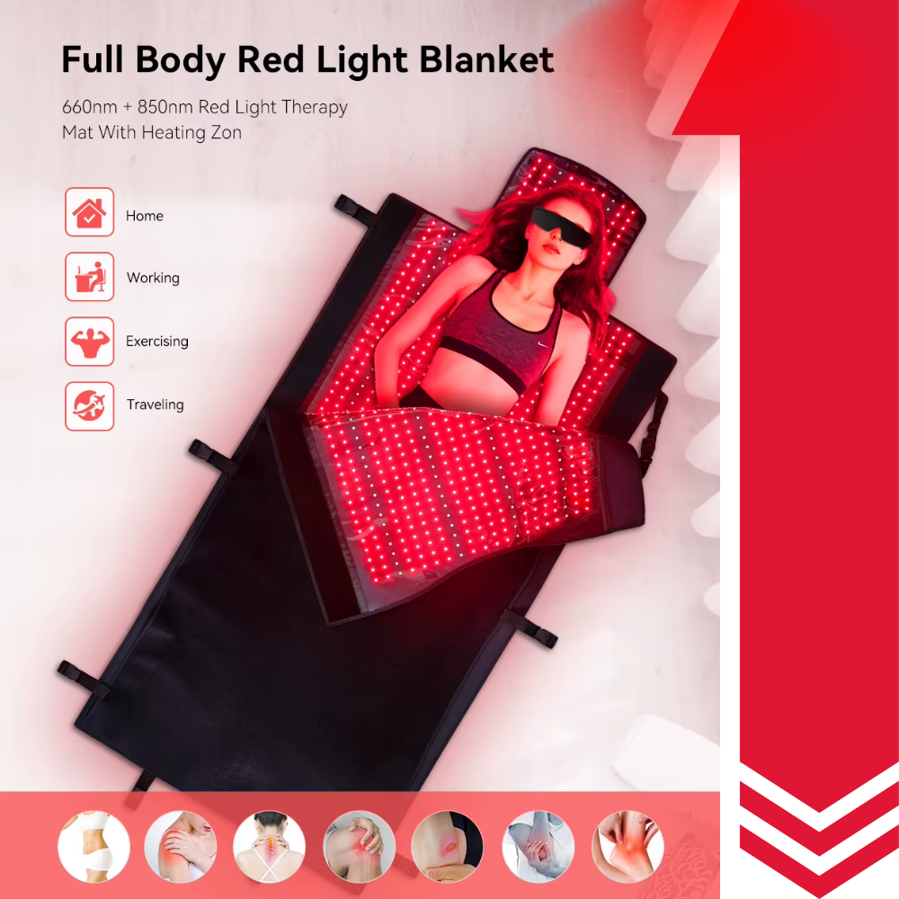 Infrared Light Therapy Sleeping Bag Full Body Blanket Collagen Production Medical-Grade TPU Red Light Therapy Mat for Full Body Pain Relief, 160x70 CM Dual Wavelength Infrared Red Light Blanket with 2520 LEDs for Home Use
