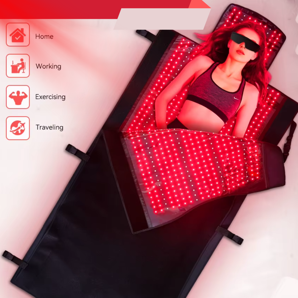 Full Body Wearable Infrared Light Therapy Blanket Collagen Production Medical-Grade TPU Red Light Therapy Mat for Full Body Pain Relief, 190x85 CM Dual Wavelength Infrared Red Light Blanket with 2570 LEDs for Home Use