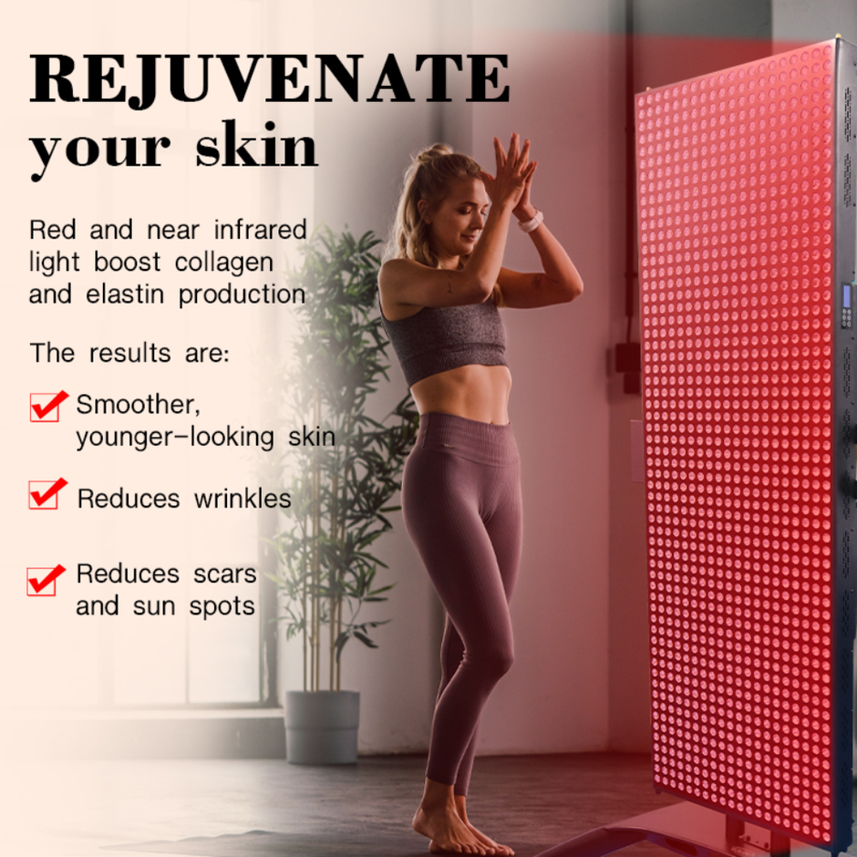 Valenluma Force Titan Series 6000W Infrared Large Red Light Therapy Panel – Full Body LED 1200 Pcs with  Stand