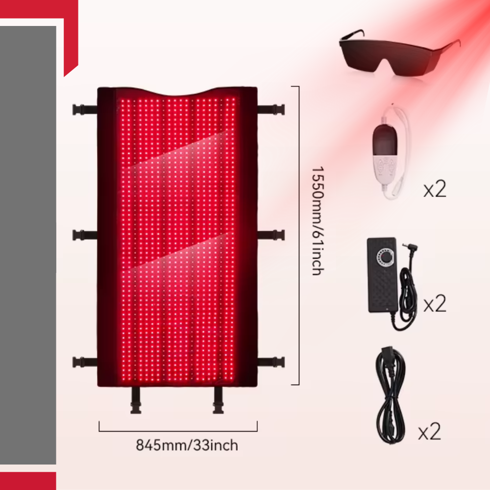 Infrared Light Therapy Blanket Collagen Production Medical-Grade TPU Red Light Therapy Mat for Full Body Pain Relief, 160x70 CM Dual Wavelength Infrared Red Light Blanket with 2520 LEDs for Home Use