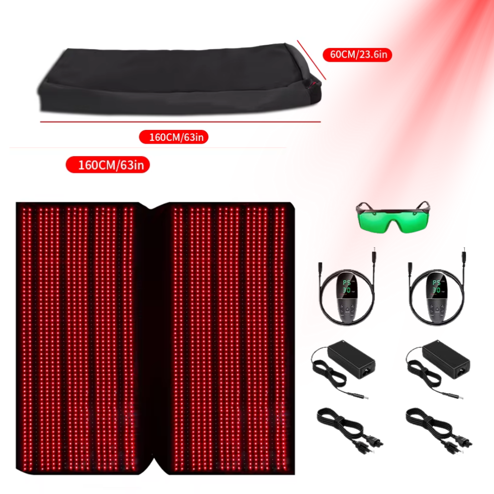 Red Infrared Light Therapy Sleeping Bag Blanket for Whole Body, 5050SMD LED 660nm Red Light Therapy Mat Sleep Bag 850nm Near Infrared Light Therapy Devices for Pain Relief and Better Sleep size 160x60 CM