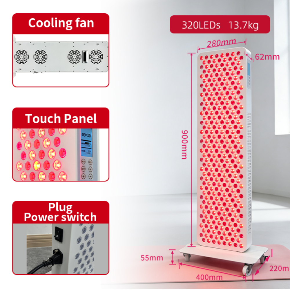 Valenluma Force Revive Series 7 Wavelength Full Body Red Light Therapy Panel with Stand  1500W Infrared Beauty & Recovery Light for Home, Clinic & Commercial Use