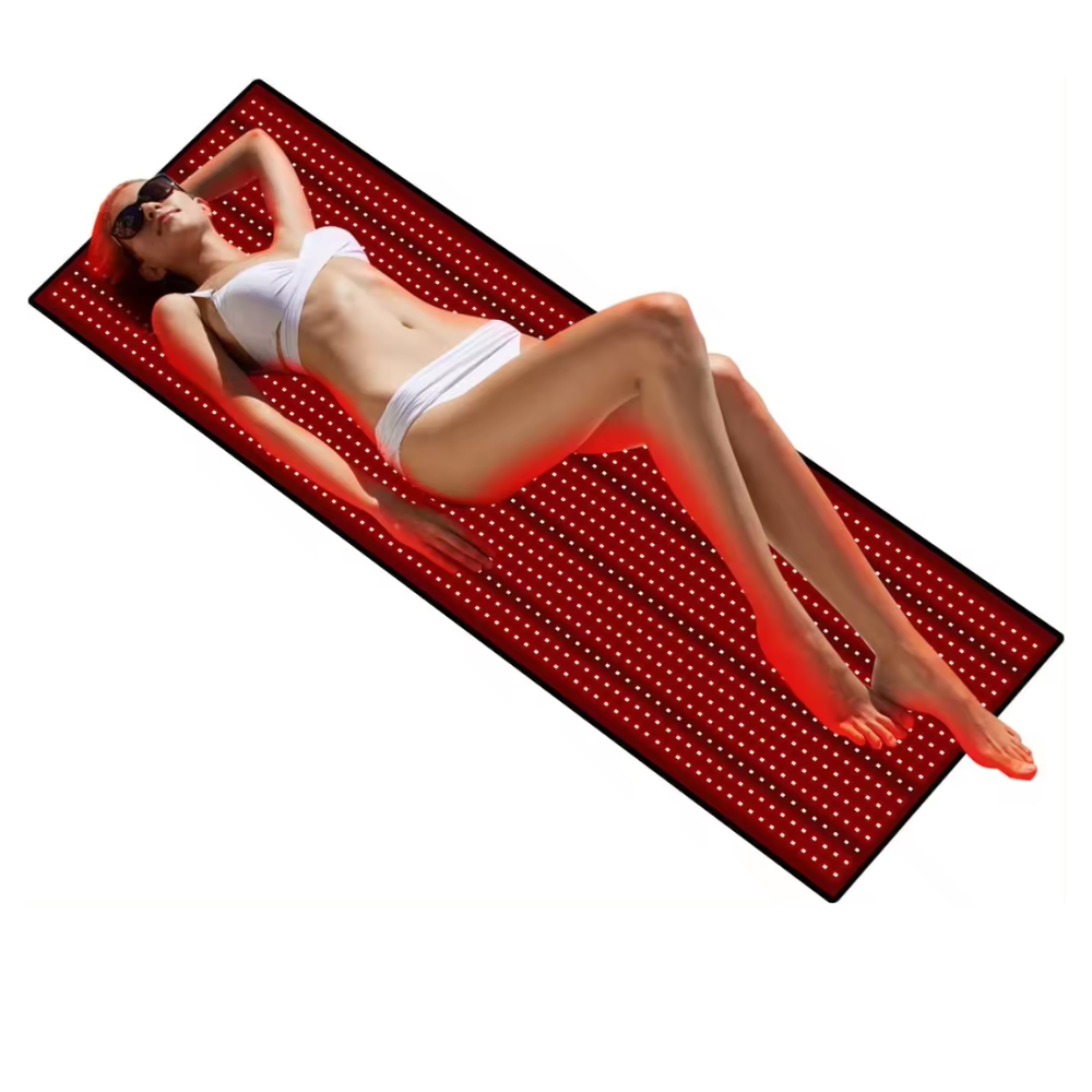Higher Dose Red Light Mat Full Body LED 660nm Red Light Therapy Mat LED 3840 Pcs 1280pcs red light (660 nm) and 2560pcs invisible infrared lights Near Infrared Light Therapy Devices for Whole Full Body Pain Relief