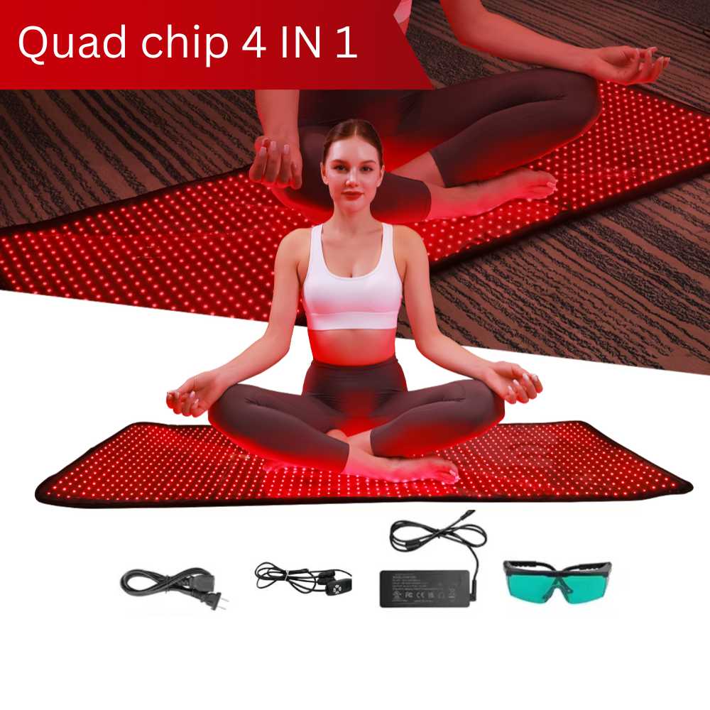 Valenluma  Infrared Red Light Therapy Full Body Mat 1280 PCS 4 in 1 LED Technology  Quad Chip Light Therapy for Pain Relief