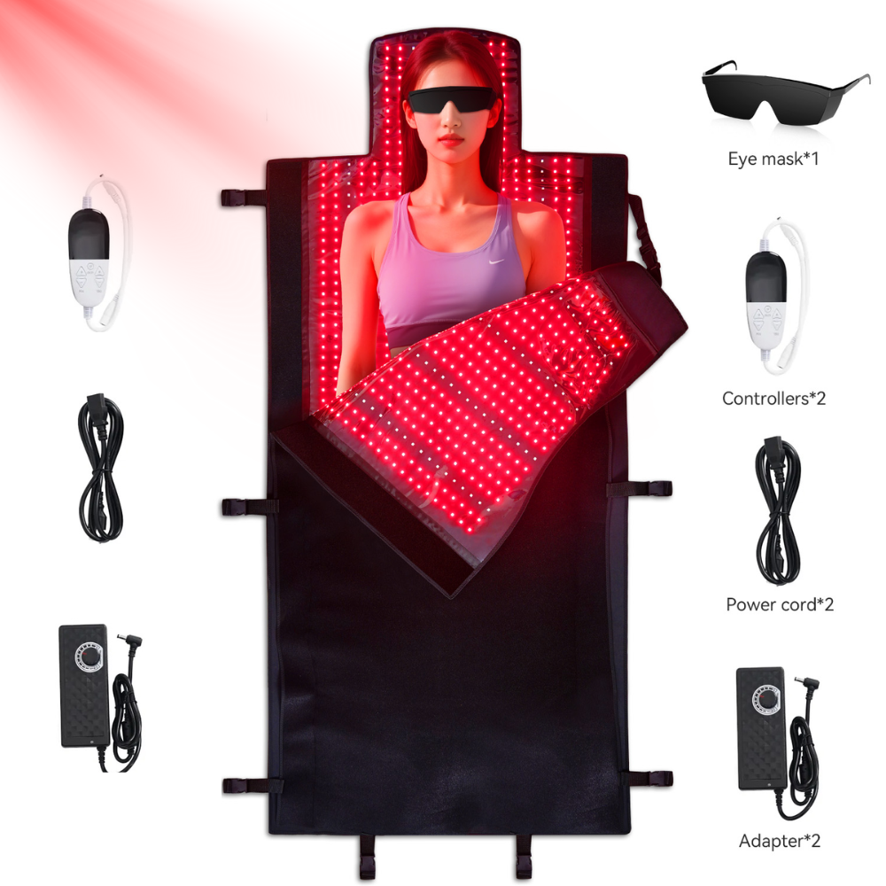 Infrared Light Therapy Sleeping  Bag Full Body Blanket Collagen Production Medical-Grade TPU Red Light Therapy Mat for Full Body Pain Relief, 190x85 CM Dual Wavelength Infrared Red Light Blanket with 2570 LEDs for Home Use