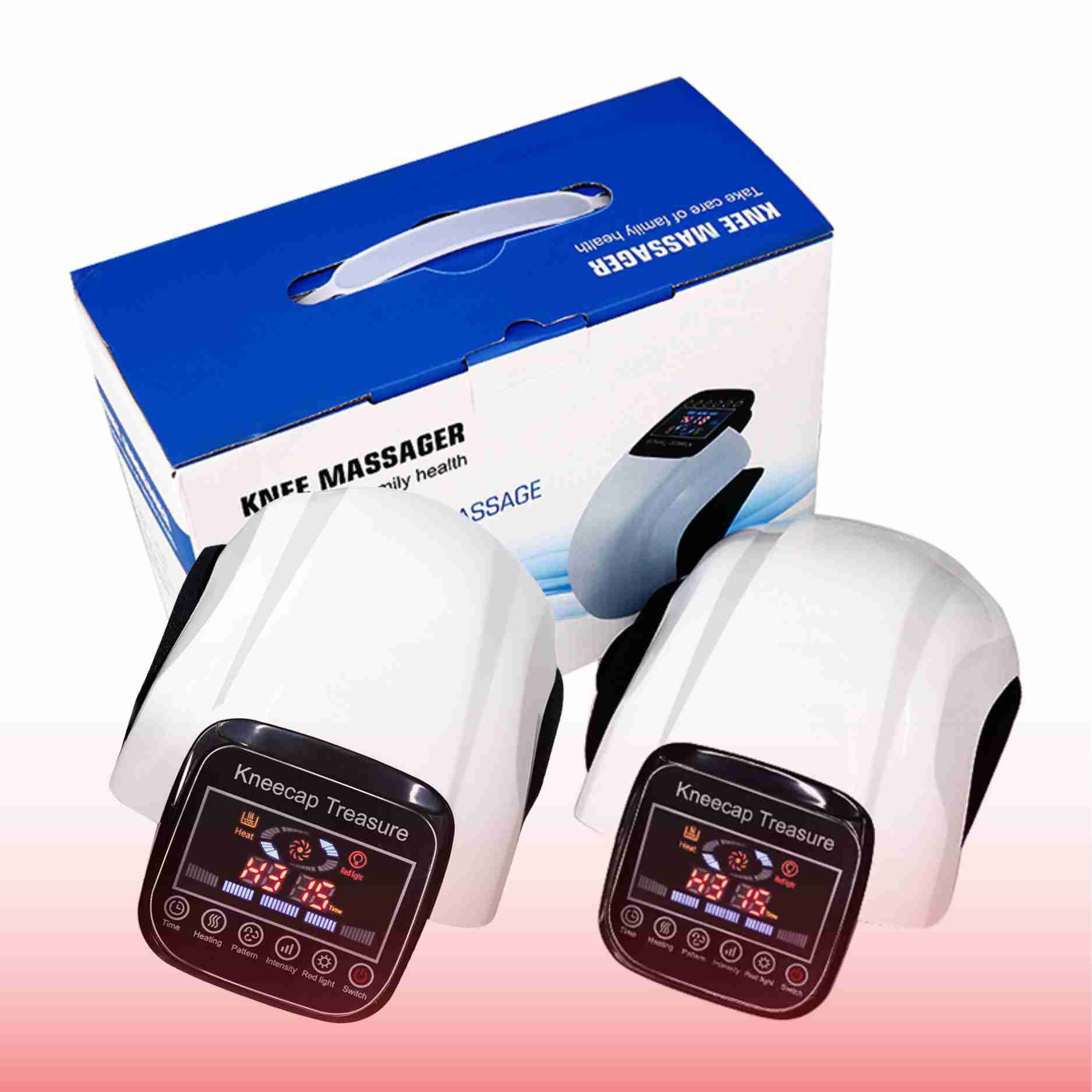 Pack of 2 Cordless Knee Massager with Heat Physiotherapy Knee Air Pressure Vibration