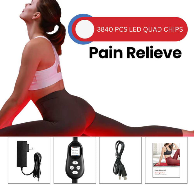 Valenluma Yoga Mat Full Body Red Light Therapy 1280pcs 3 IN 1 LED Triple Chip 660:850nm 5050 smd led Infrared Light for Pain Relief