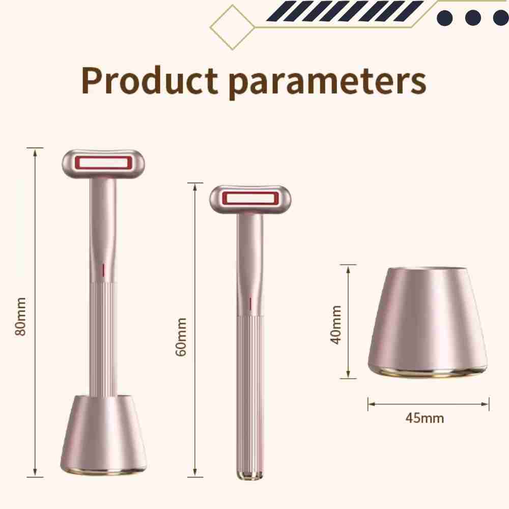 All in One Red Light Facial Wand 4 in 1 Multifunction Vibrating Heat 360 Degree  Face Eye Massager Wand