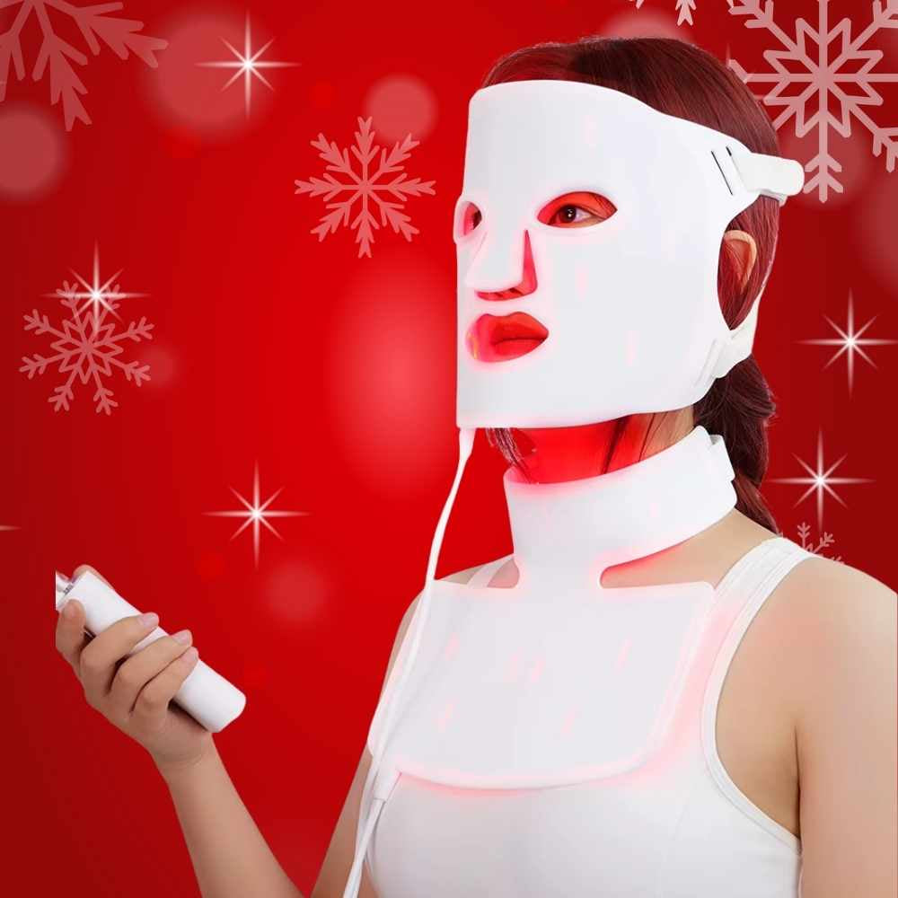 Valenluma Red Light Face Mask Facial Silicone Near Infrared Led Light Therapy Mask Red Light Face and Neck Mask