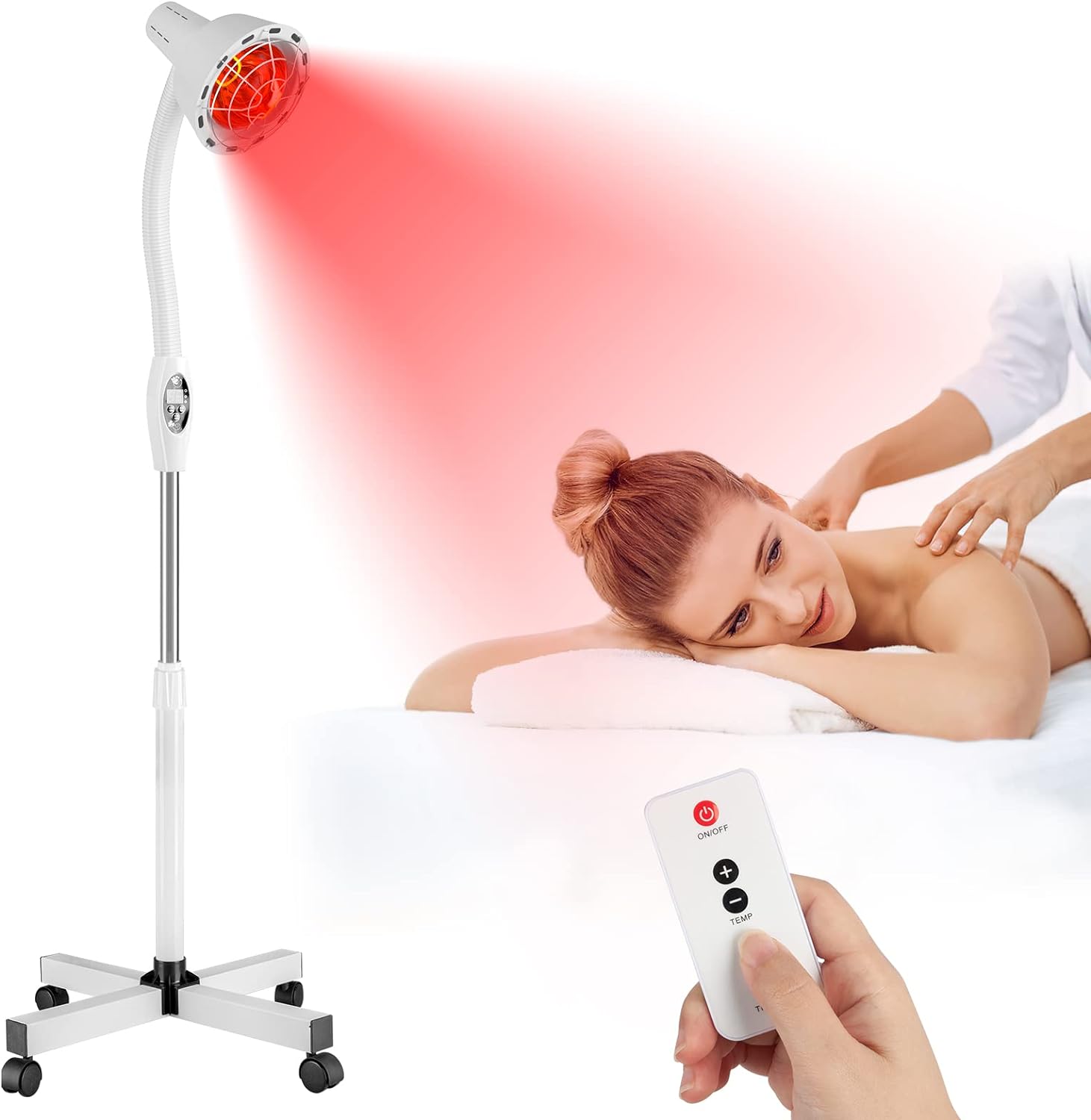 Infrared-Light-Red-Heat-lamp - 275W Near Red Infrared Heat Lamp for Relieve Joint Pain and Muscle Aches for Body Standing Heat Lamp