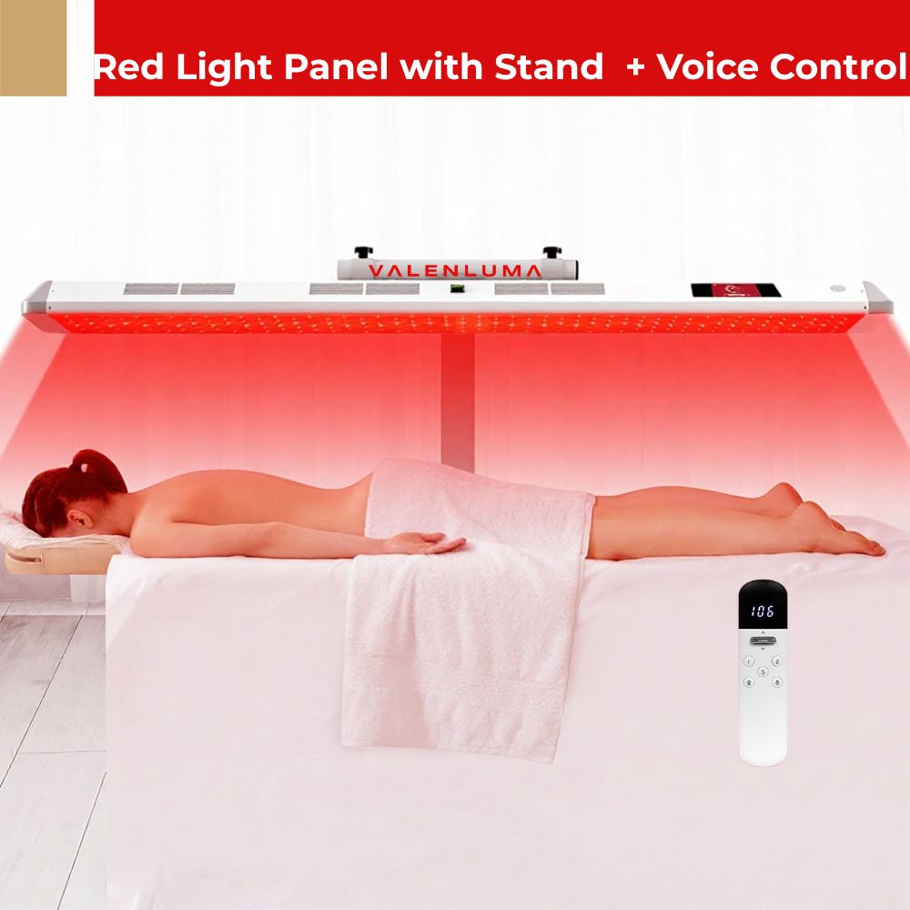 Valenluma Core Infinity Series Infrared Light Panel LED Red Light Therapy Panel 2400 W with Stand and Voice Control 480 Pcs – 7 Wavelength Full Body System