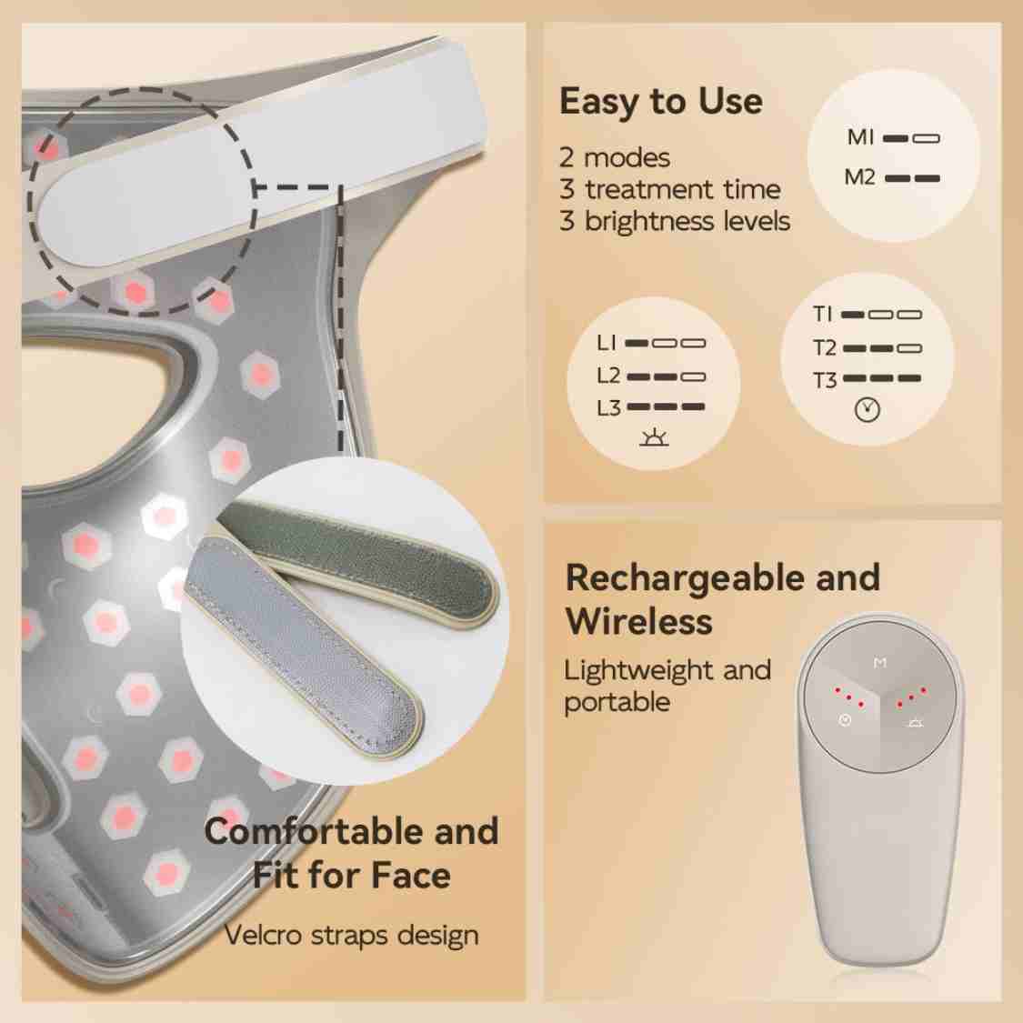 Valenluma Laser  Red Light Therapy Face Mask 4D Photon Therapy  Facial Mask 1064Nm Led Therapy Mask For Home Use