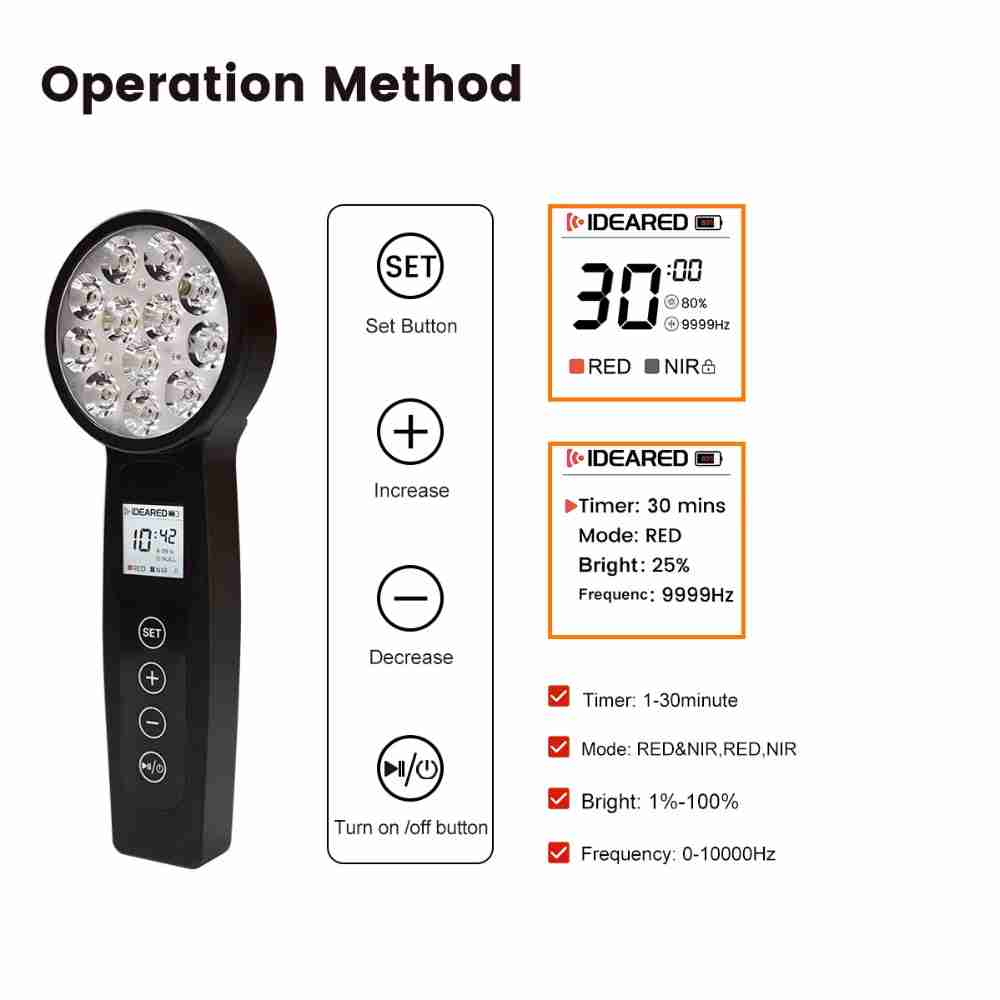 Valenluma 4 in 1 Led Facial Wand Pdt  Red Light Ems Eye Massager Red Light Photon Therapy