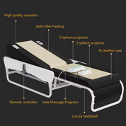 ValenStone Portable Automatic Electric Rolling Infrared Jade Stone Massage Therapy Smart Bed with LCD Remote Control