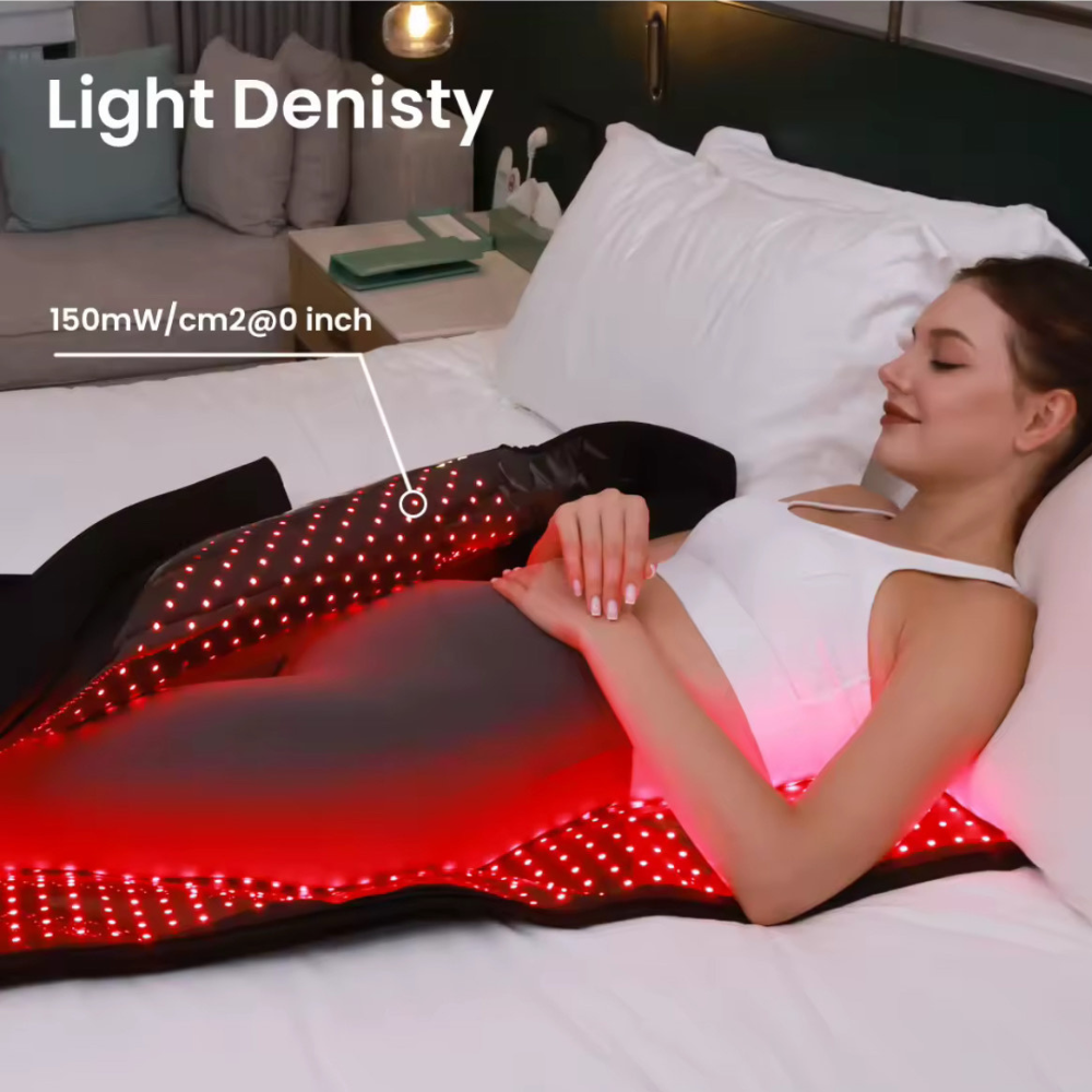 Red Light Therapy Sleeping Bag Full Body Blanket Tri Chip  660 850 Spectrum Full Body Infrared therapy with a light density of 170 mW/cm².Sleeping Bag Infrared Therapy Lamp Sleeping Bag Cover Red Light Therapy Blanket size 63x 24 Inch for pain relief
