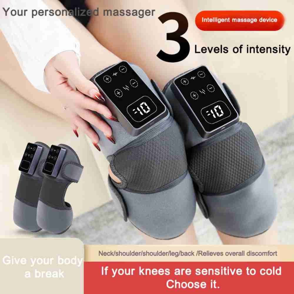 Pack of 2 Electric Wireless Knee Massager Heating Touch Panel 3000mAh Battery for Running/Weightlifting Non-Slip Knee