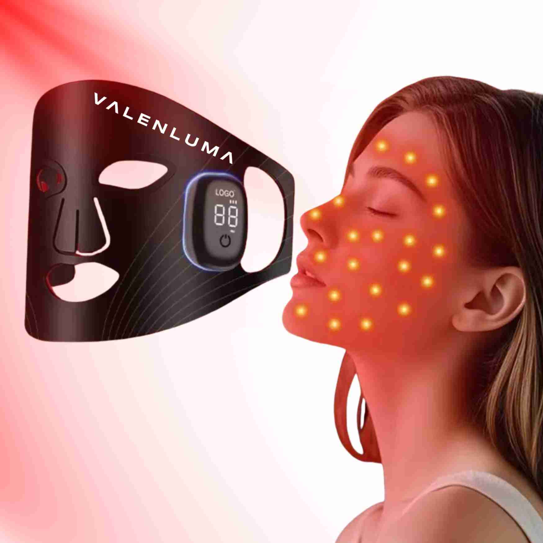 Valenluma Silicone LED Light Therapy Mask With Near Infrared Led Facial Mask  Mask Red Led Therapy Beauty Devices