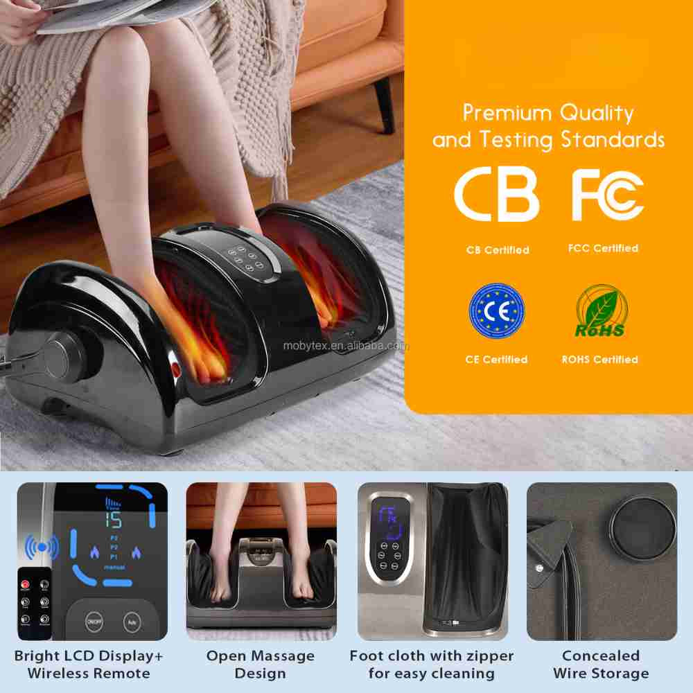 Wireless Shiatsu Foot and Calf Massager with Remote Control
