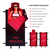 Full Body Wearable Infrared Light Therapy Blanket Collagen Production Medical-Grade TPU Red Light Therapy Mat for Full Body Pain Relief, 190x85 CM Dual Wavelength Infrared Red Light Blanket with 2570 LEDs for Home Use