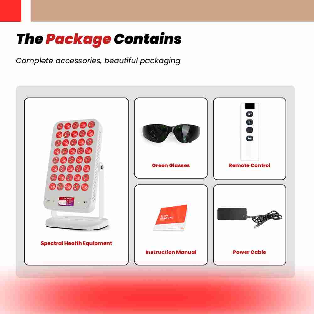 Portable Red Light Therapy Min Handheld Panel Dual Chips 40PCS 660 850nm Rotating Stands Travel Home or Office Use