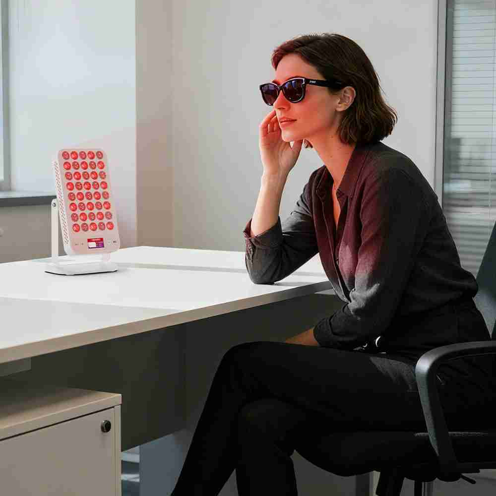 Portable Red Light Therapy Min Handheld Panel Dual Chips 40PCS 660 850nm Rotating Stands Travel Home or Office Use