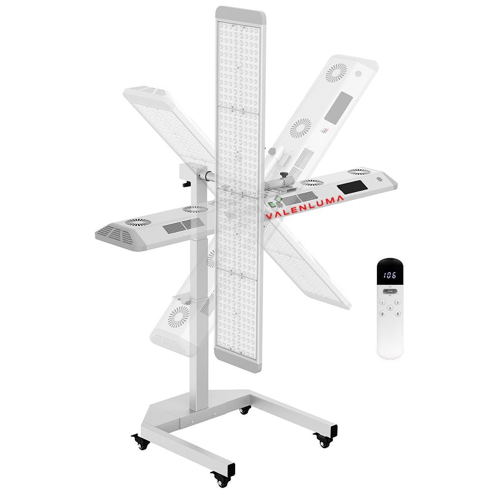 Valenluma Core Infinity Series Infrared Light Panel LED Red Light Therapy Panel 2400 W with Stand and Voice Control 480 Pcs – 7 Wavelength Full Body System