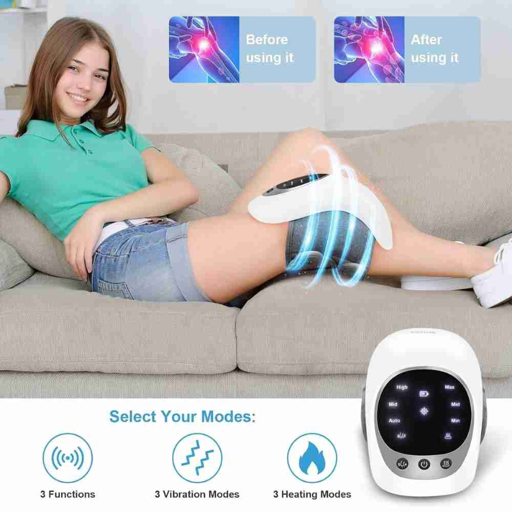 Pack of 2 Wireless Red Light Therapy Knee Massager with Heat Pain Relief Massager for Home use or  Office