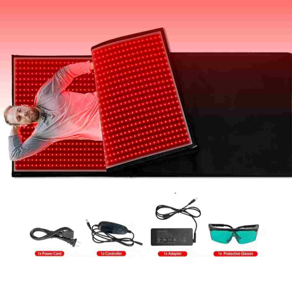 Red Light Therapy Sleep Bag with 2,560 LED  Tri Chip 3-in-1 Chip 660nm & 850nm Infrared Light Full Body Pod for Pain Relief, Skin Rejuvenation - Large Pad Sleeping Bag Beauty Therapy Device
