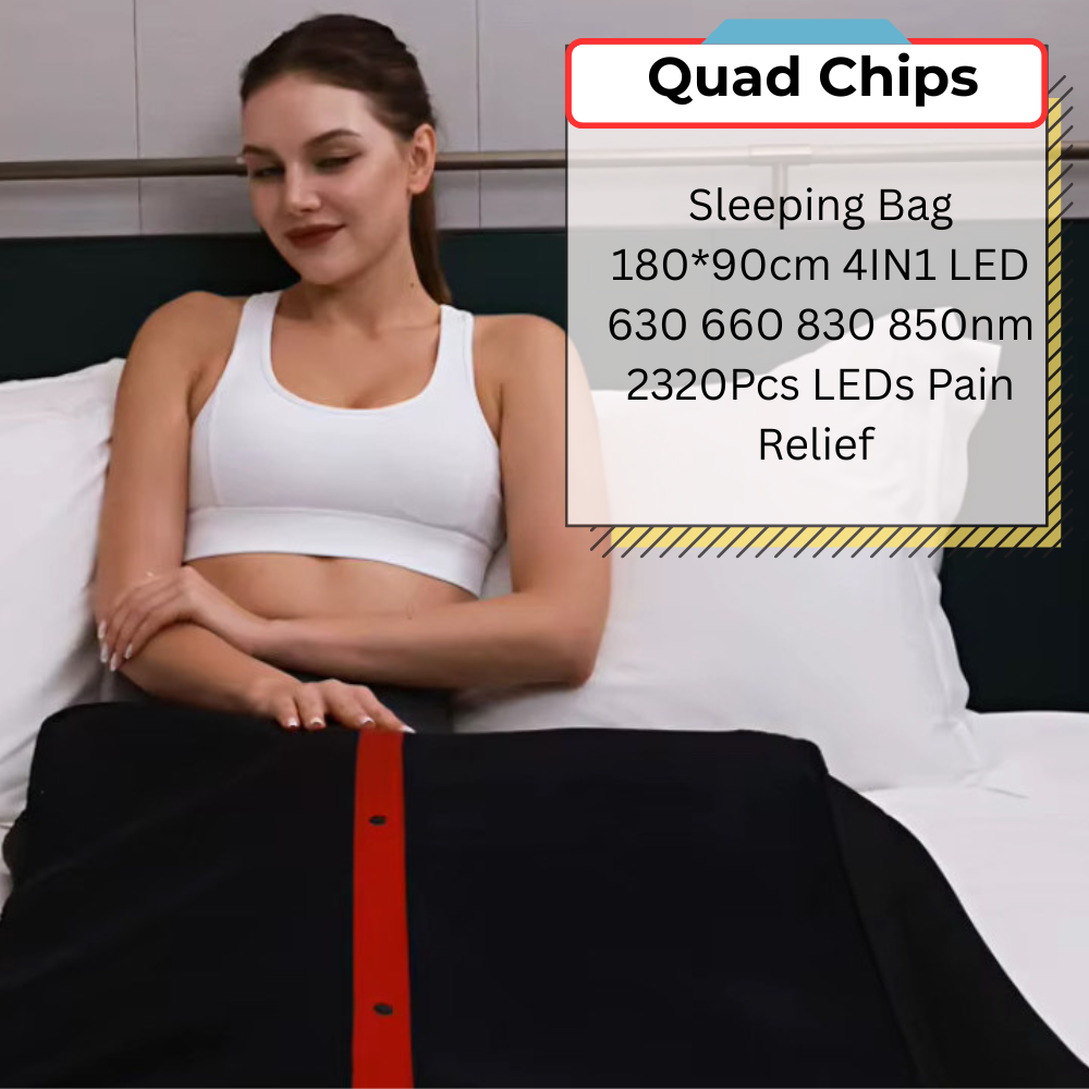 Red Light Therapy Sleeping Bag Full Body Blanket Tri Chip  660 850 Spectrum Full Body Infrared therapy with a light density of 170 mW/cm².Sleeping Bag Infrared Therapy Lamp Sleeping Bag Cover Red Light Therapy Blanket size 63x 24 Inch for pain relief