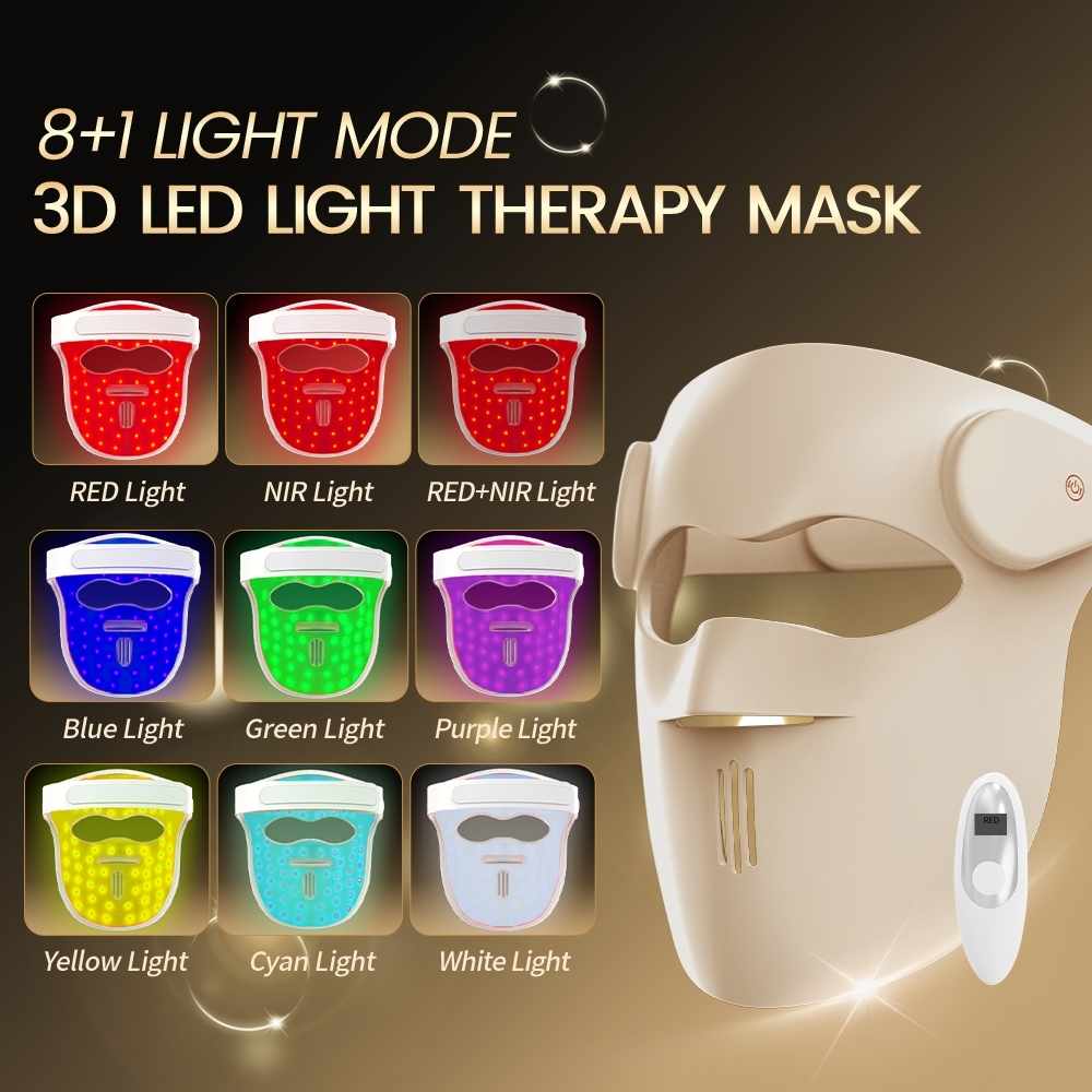 Valenluma Laser Red Light Therapy LED Face Mask 3D LCD Remote NIR Laser 1070nm  Anti-aging