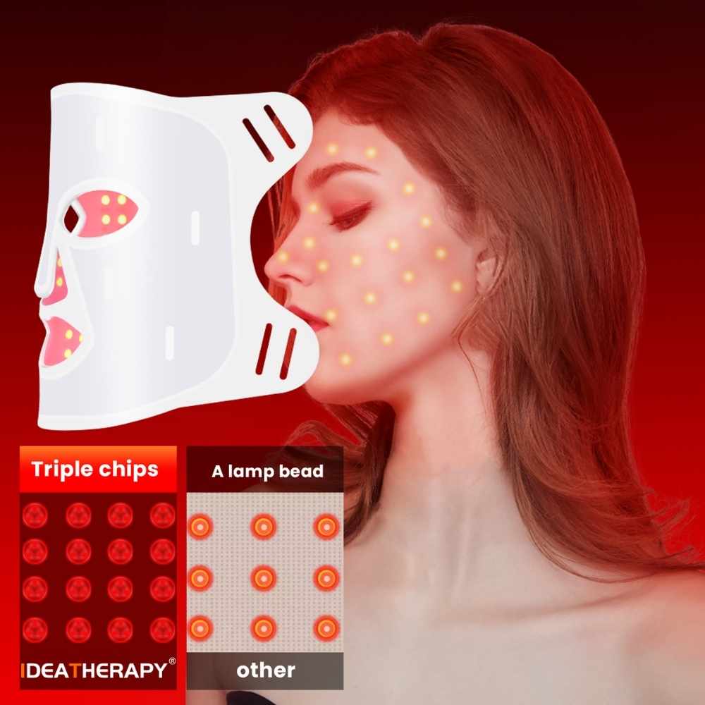 Valenluma Red Light Face Mask Facial Silicone Near Infrared Led Light Therapy Mask Red Light Face and Neck Mask