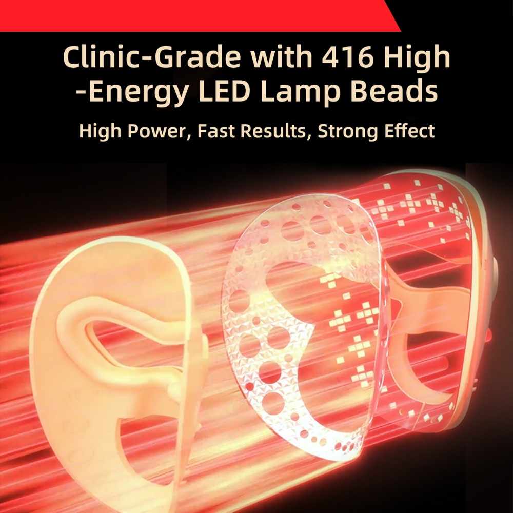 Valenluma Red Light Therapy Face Mask  Smart LED Light Therapy 3D Design 5 Colors Skin Rejuvenation Anti-aging
