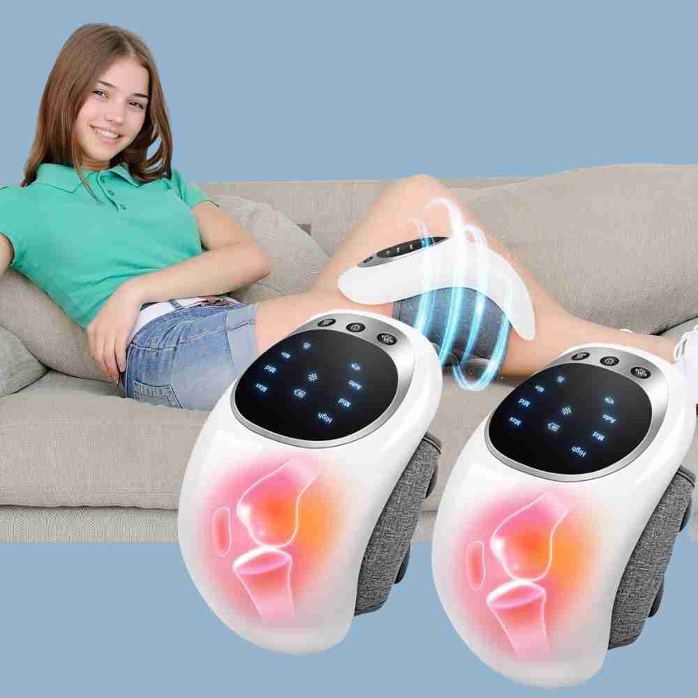 Pack of 2 Wireless Red Light Therapy Knee Massager with Heat Pain Relief Massager for Home use or  Office
