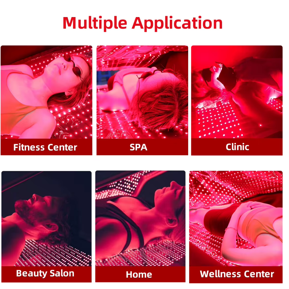 Infrared Red Light Therapy Full Body Blanket - Lessens Pain, and Enhances Recovery- Whole Body Care Mat with 3 Modes - Uses 660nm & 850nm160x60 CM Dual Wavelength Infrared Red Light Blanket with 1800 LEDs for Home Use