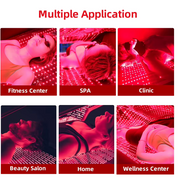 Infrared Red Light Therapy Full Body Blanket - Lessens Pain, and Enhances Recovery- Whole Body Care Mat with 3 Modes - Uses 660nm & 850nm160x60 CM Dual Wavelength Infrared Red Light Blanket with 1800 LEDs for Home Use