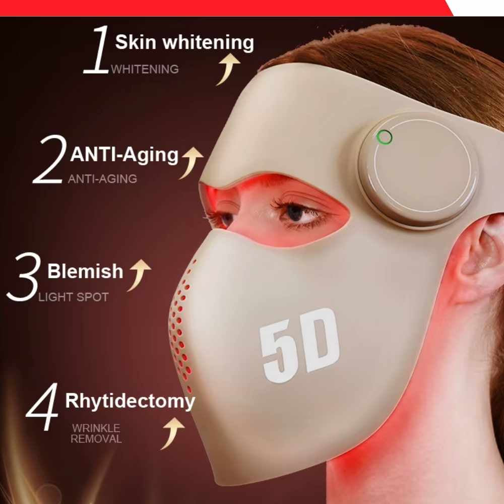 Valenluma Latest Technology 5D Laser Red Light Therapy Face Mask Infrared  Light With Wireless Control