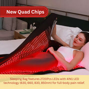 Red Light Therapy Sleeping Bag Tri Chip  660 850 Spectrum High Performance 360 Full Body Infrared therapy with a light density of 170 mW/cm².Sleeping Bag Infrared Therapy Lamp Sleeping Bag Cover Red Light Therapy Blanket size 180x90x20 CM