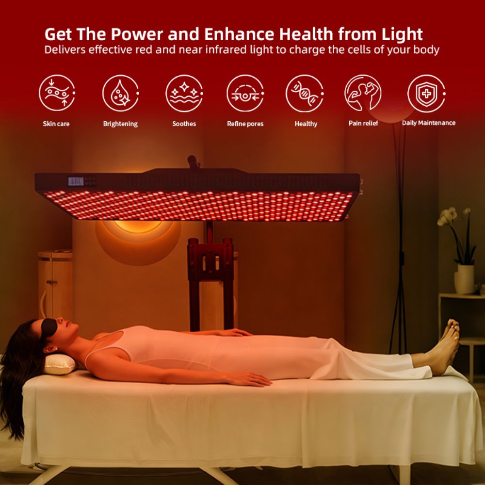 6000W Infrared Large Red Light Therapy Panel – Full Body LED Device with Electric Stand
