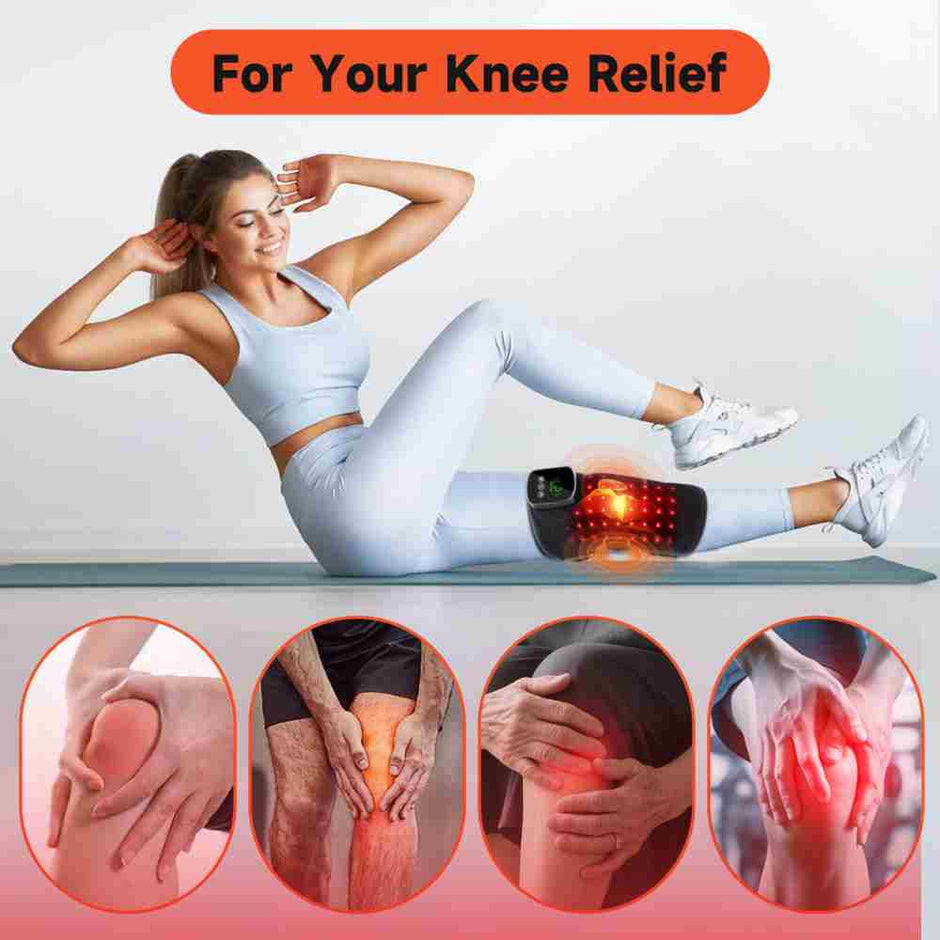 Pack of 2 Wireless Red Light Therapy & Vibration Massage Knee Brace