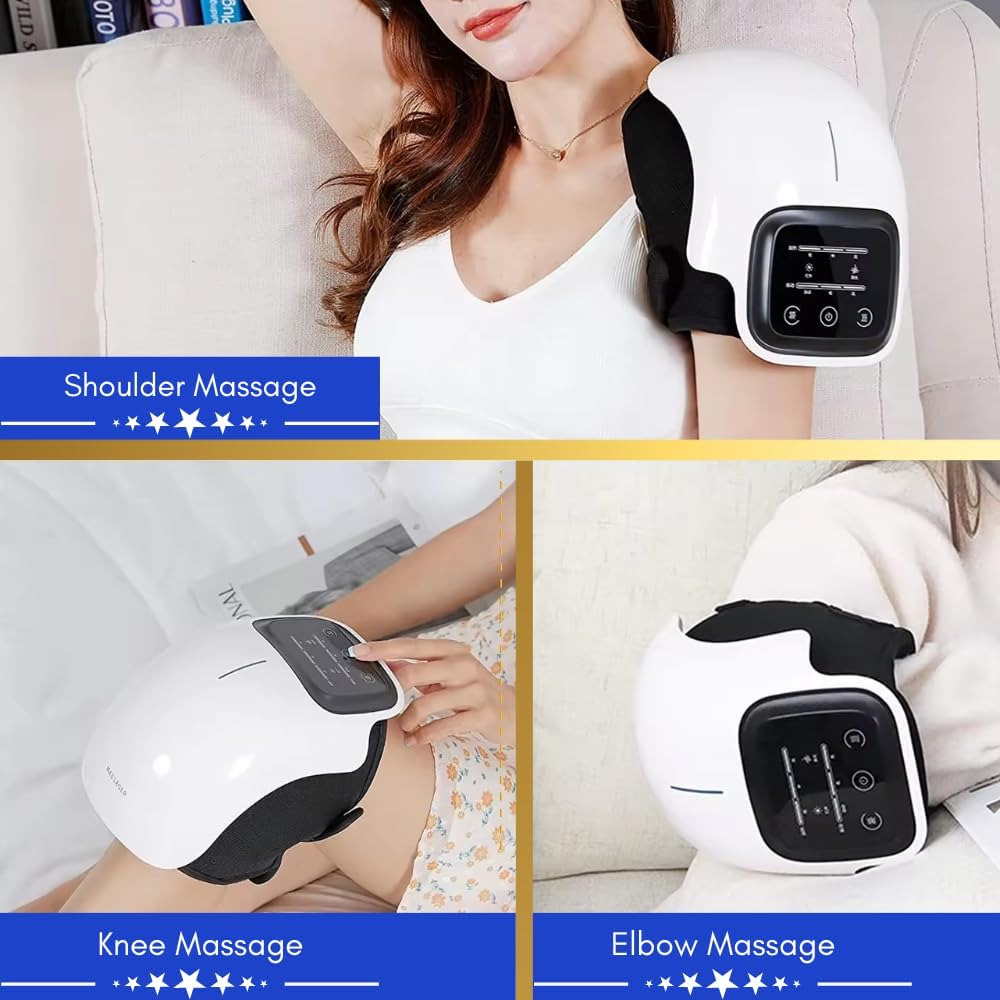 Smart Knee Massager - 3-in-1 Knee Massager with Heat Vibration and Red-Light Therapy ( Pack of 2)